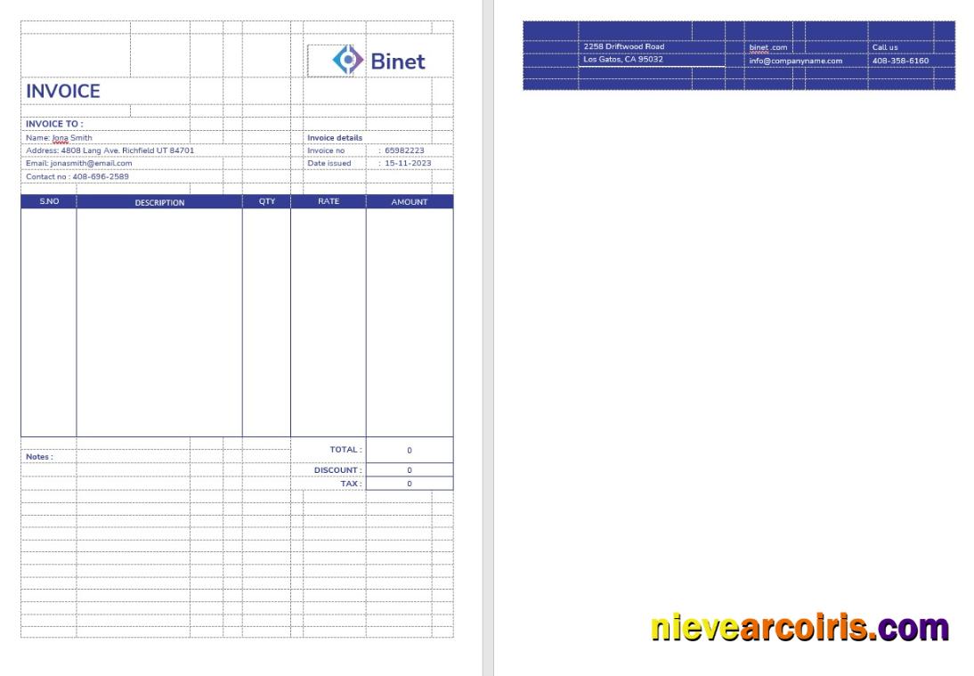 Business Networking Invoice